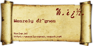 Weszely Ágnes névjegykártya