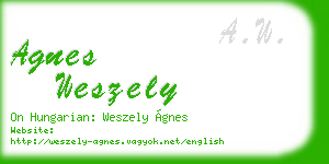 agnes weszely business card