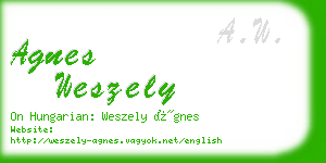 agnes weszely business card